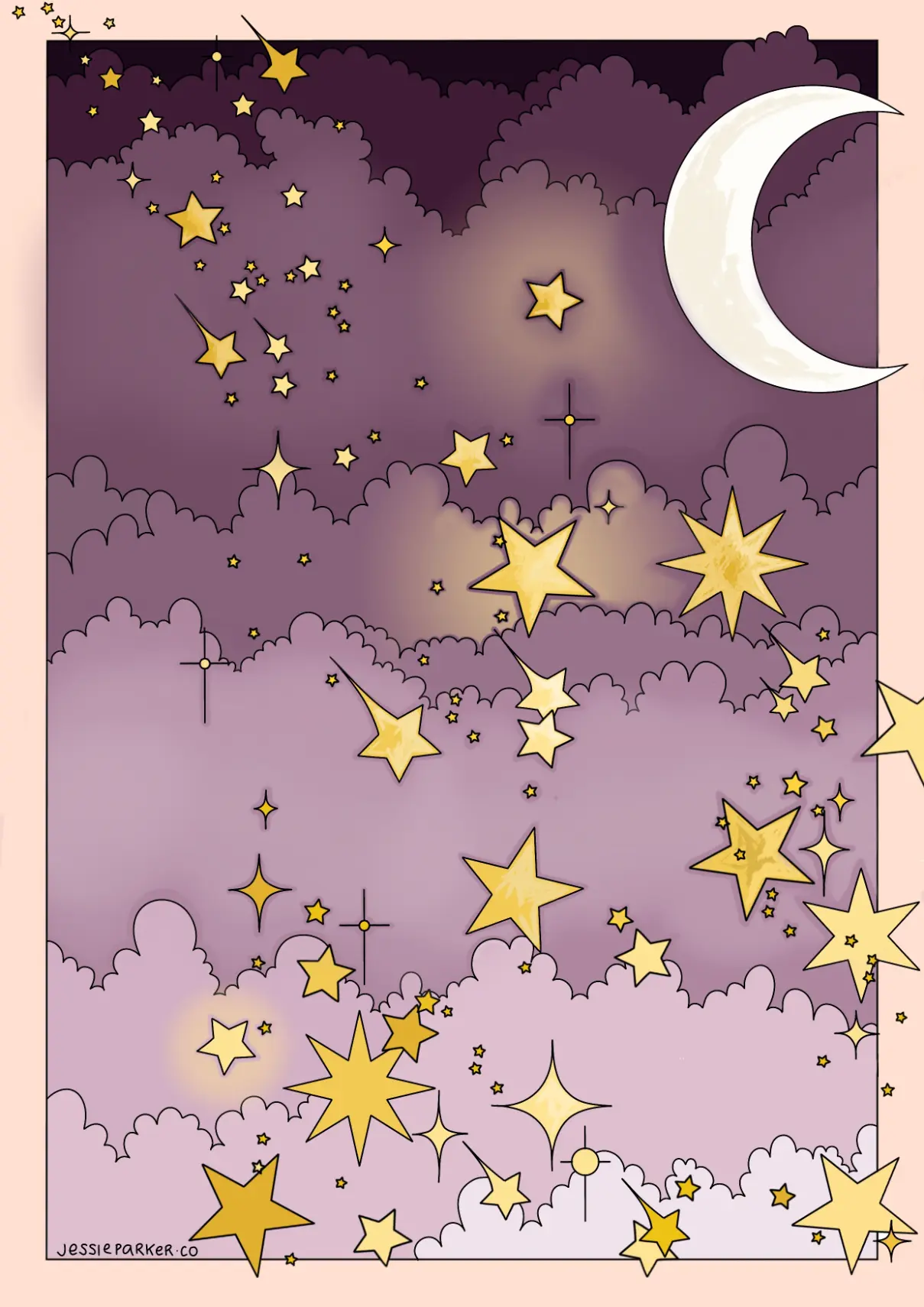 Starry Sky Free Colouring Page For Adults starry-sky-adult-coloring-page